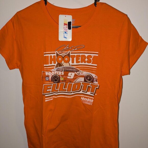 Nascar Tops - Chase Elliott Hooters NASCAR Orange Women's T-shirt